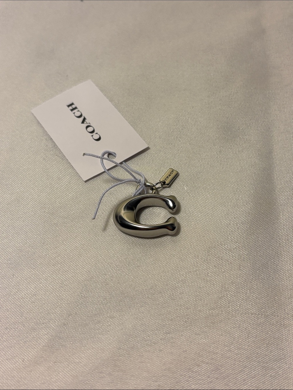 📌 NWT Coach Signature C Metal Shoe Charm / Bag Charm Silver